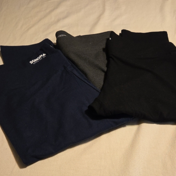 Sonoma Pants - Sonoma Capri Leggings Set Of 3 Navy Gray Black Size Large